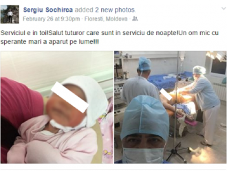 Un medic din Florești își face selfie din sala de nașteri